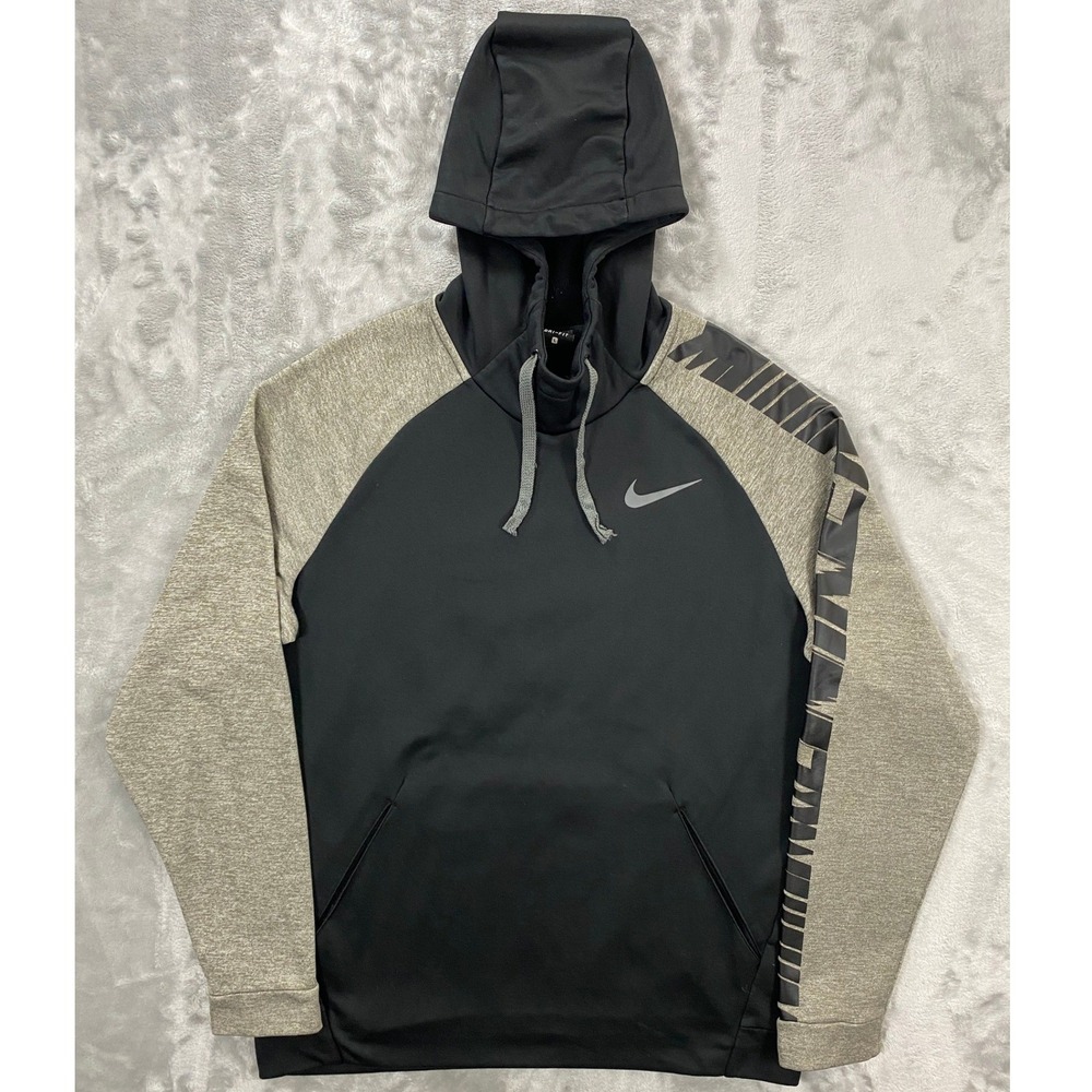 Nike Dri-FIT Therma Training Hoodie Mens L Black Grey Pullover BV3875-010
